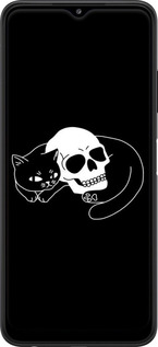 Силиконовый чехол С изображением кота и черепа для Samsung Galaxy A22 5G A226B - 6491u-2581 изображение 