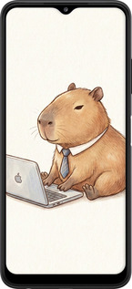 Силиконовый чехол Funny Capybara CEO Working для Samsung Galaxy A22 5G A226B - 6777u-2581 изображение 