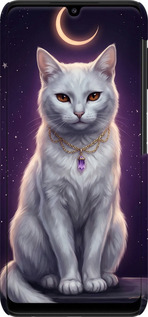 3D пластиковый матовый чехол Mystic White Cat Gothic Dark Purple Gold для Samsung Galaxy M32 M325F - 6805m-2558 изображение 
