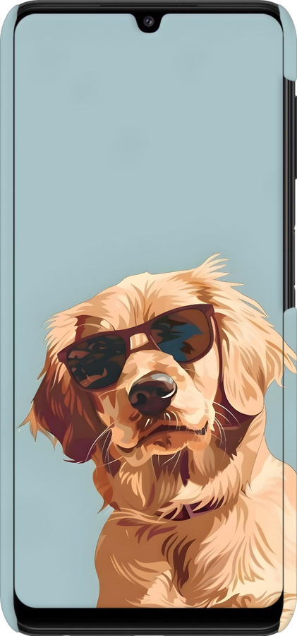 3D пластиковий матовий чехол Пес в очках для Samsung Galaxy M22 M225F - 6381m-2551 изображение 
