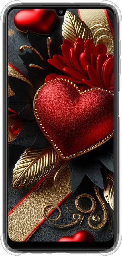 Силикон с усиленными углами чехол Сердечки v2 для Samsung Galaxy A22 A225F - 5832sp-2270 изображение 