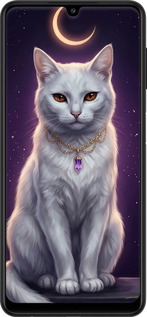 Силіконовий чехол Mystic White Cat Gothic Dark Purple Gold для Samsung Galaxy A22 A225F - 6805u-2270 изображение 