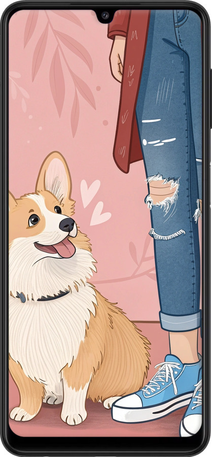 Силіконовий чехол Корги 3 для Samsung Galaxy A22 A225F - 6707u-2270 изображение 