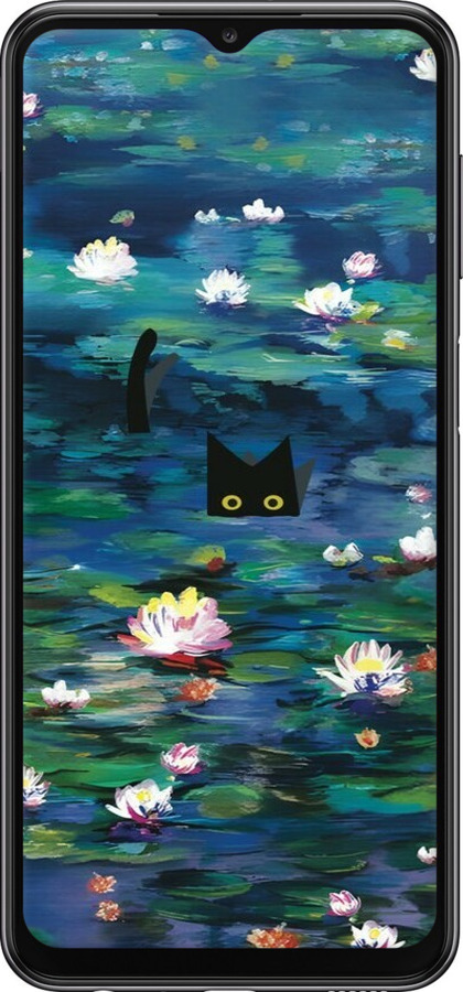 TPU чехол із зображенням водяних лілій та кішок для Samsung Galaxy A23 A235F - 6257b-2587 изображение 