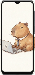 3D пластиковый матовый чехол Funny Capybara CEO Working для Samsung Galaxy A23 A235F - 6777m-2587 изображение 