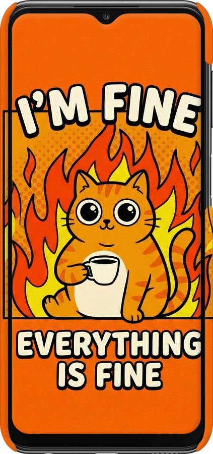 3D пластиковий матовий чехол Funny Cat для Samsung Galaxy A23 A235F - 6786m-2587 изображение 