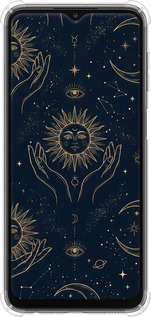 Силіконовий протиударний с посиленими кутами чехол Celestial Harmony: Sun & Moon Gold Mystic Pattern для Samsung Galaxy A23 A235F - 6778sp-2587 изображение 