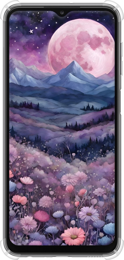 Силикон с усиленными углами чехол Ночь луна арт для Samsung Galaxy A23 A235F - 6319sp-2587 изображение 