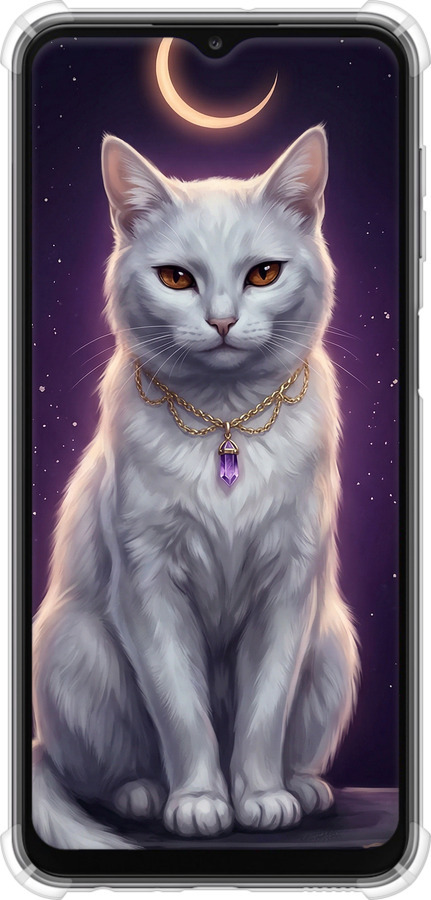 Силикон с усиленными углами чехол Mystic White Cat Gothic Dark Purple Gold для Samsung Galaxy A23 A235F - 6805sp-2587 изображение 