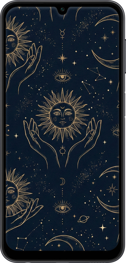TPU чехол Celestial Harmony: Sun & Moon Gold Mystic Pattern для Samsung Galaxy A24 A245F - 6778b-3020 изображение 