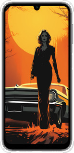 Силикон с усиленными углами чехол Чехол для телефона Девушка возле автомобиля для Samsung Galaxy A24 A245F - 5946sp-3020 изображение 