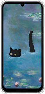 Силикон с усиленными углами чехол С изображением кота и водяной лилии Monet для Samsung Galaxy A24 A245F - 6519sp-3020 изображение 