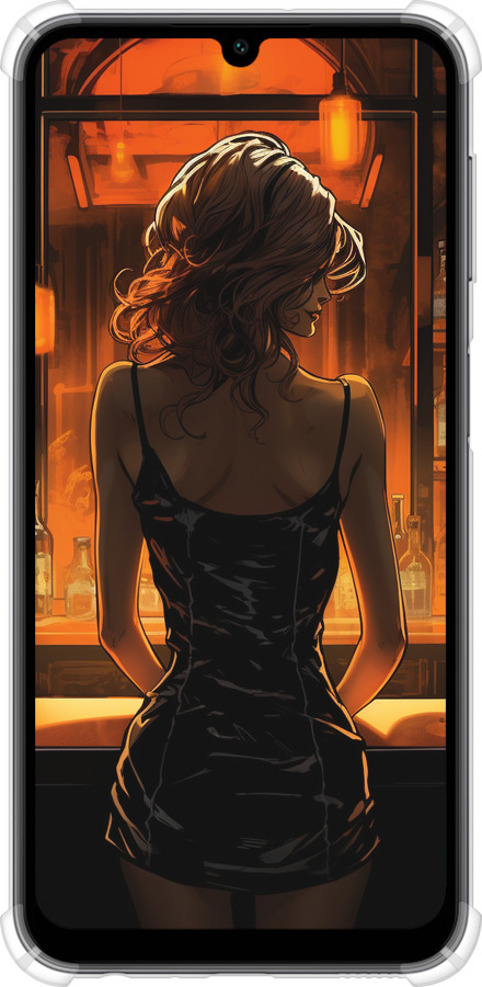 Силіконовий протиударний с посиленими кутами чехол Чохол для телефону Дівчина в барі для Samsung Galaxy A24 A245F - 5947sp-3020 изображение 