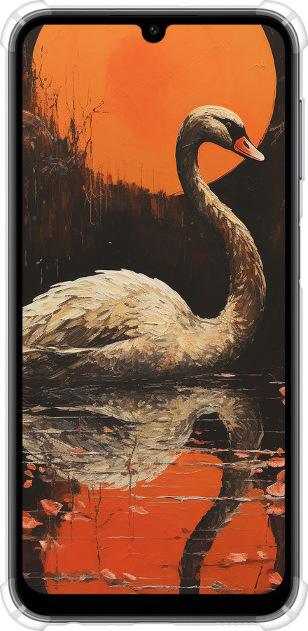 Силіконовий протиударний с посиленими кутами чехол Лебідь для Samsung Galaxy A24 A245F - 5964sp-3020 изображение 