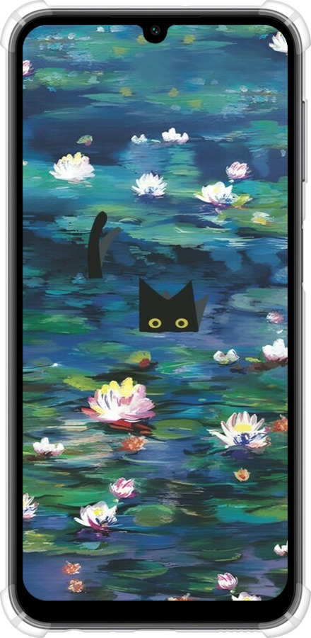 Силикон с усиленными углами чехол із зображенням водяних лілій та кішок для Samsung Galaxy A24 A245F - 6257sp-3020 изображение 