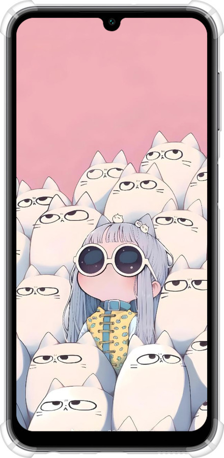Силіконовий протиударний с посиленими кутами чехол Малышка с котами для Samsung Galaxy A24 A245F - 6295sp-3020 изображение 