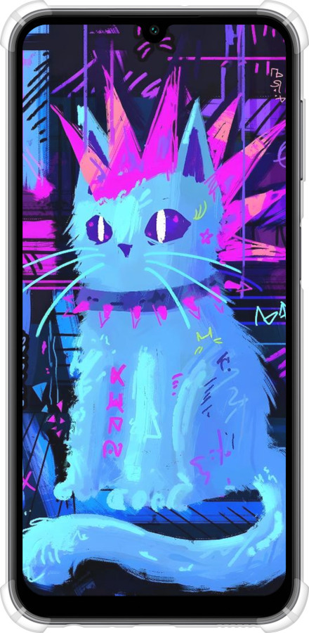 Силикон с усиленными углами чехол Кот панк для Samsung Galaxy A24 A245F - 6311sp-3020 изображение 