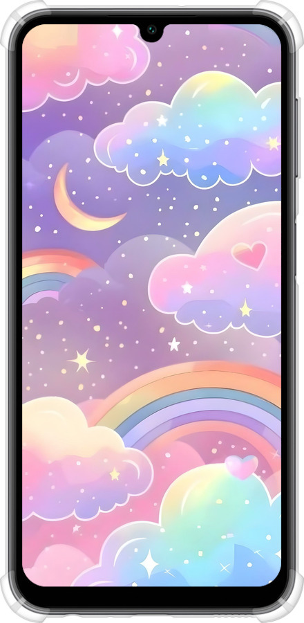 Силикон с усиленными углами чехол Облака и радуга для Samsung Galaxy A24 A245F - 6312sp-3020 изображение 