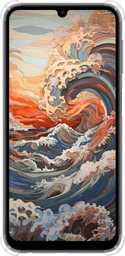 Силикон с усиленными углами чехол Арт волны для Samsung Galaxy A24 A245F - 6324sp-3020 изображение 