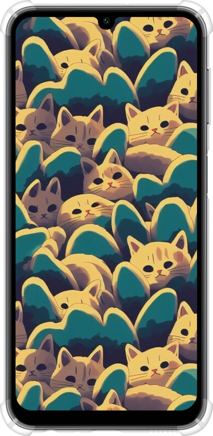 Силикон с усиленными углами чехол С изображением кошек для Samsung Galaxy A24 A245F - 6429sp-3020 изображение 