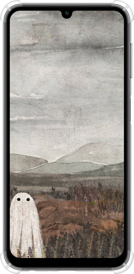 Силикон с усиленными углами чехол Одинокий призрак на фоне гор для Samsung Galaxy A24 A245F - 6486sp-3020 изображение 