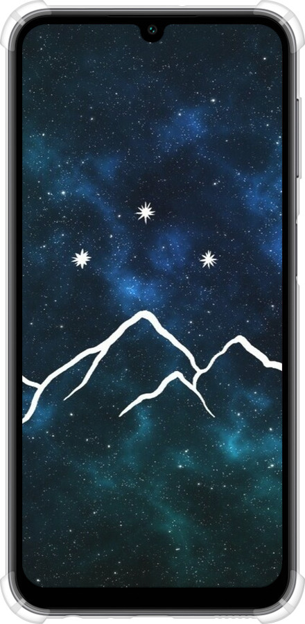 Силикон с усиленными углами чехол Горы и звезды нарисованы на фоне галактики для Samsung Galaxy A24 A245F - 6490sp-3020 изображение 