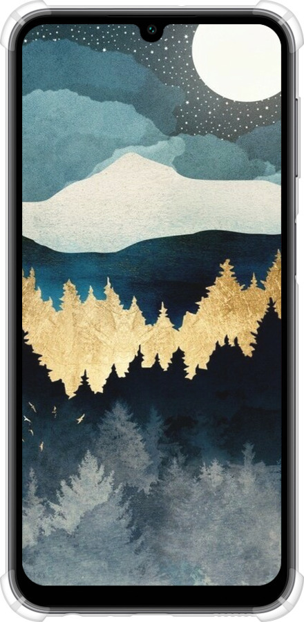 Силіконовий протиударний с посиленими кутами чехол Нічний краєвид з лісом та горами для Samsung Galaxy A24 A245F - 6493sp-3020 изображение 