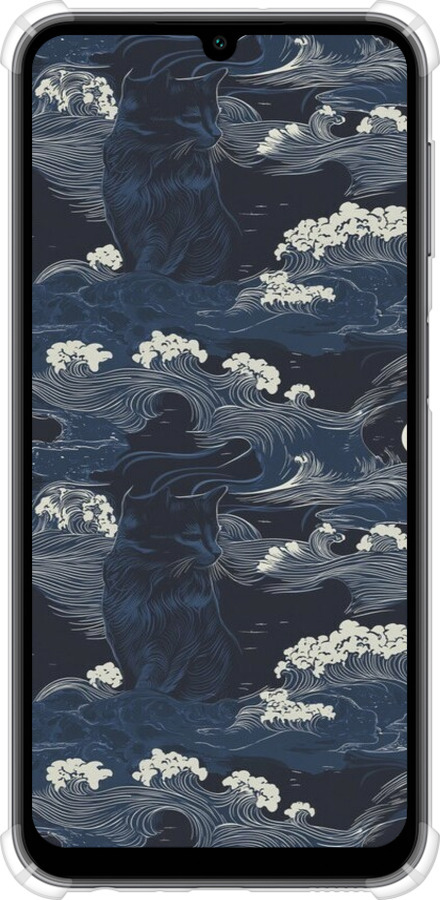 Силикон с усиленными углами чехол Морская тематика в стиле арт-деко для Samsung Galaxy A24 A245F - 6520sp-3020 изображение 