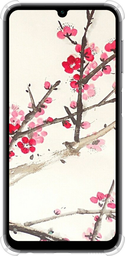 Силіконовий протиударний с посиленими кутами чехол Принт із зображенням цвітіння сакури для Samsung Galaxy A24 A245F - 6545sp-3020 изображение 