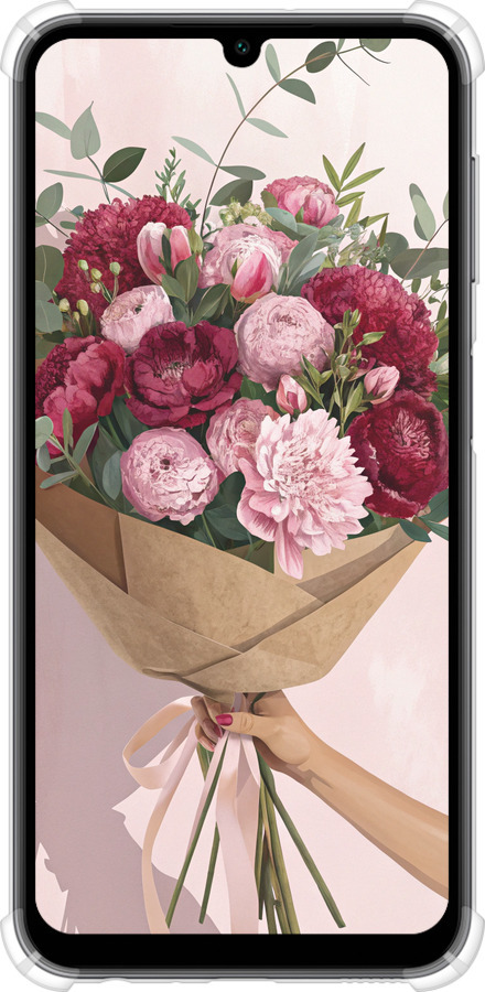 Силіконовий протиударний с посиленими кутами чехол Півонії 1 для Samsung Galaxy A24 A245F - 6705sp-3020 изображение 