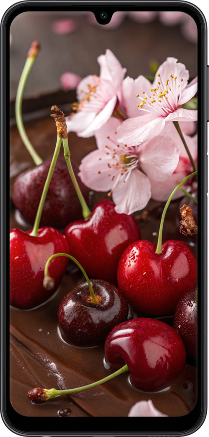Силіконовий чехол Вишня у шоколаді для Samsung Galaxy A24 A245F - 6698u-3020 изображение 