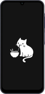 TPU чехол С милым котом на черном фоне для Samsung Galaxy A25 5G - 6528b-3495 изображение 