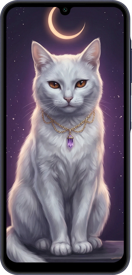 TPU чехол Mystic White Cat Gothic Dark Purple Gold для Samsung Galaxy A25 5G - 6805b-3495 изображение 