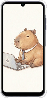 Силикон с усиленными углами чехол Funny Capybara CEO Working для Samsung Galaxy A25 5G - 6777sp-3495 изображение 