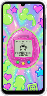 Силикон с усиленными углами чехол Y2K Aesthetic Retro Pet: Годуй мене кавою для Samsung Galaxy A25 5G - 6784sp-3495 изображение 