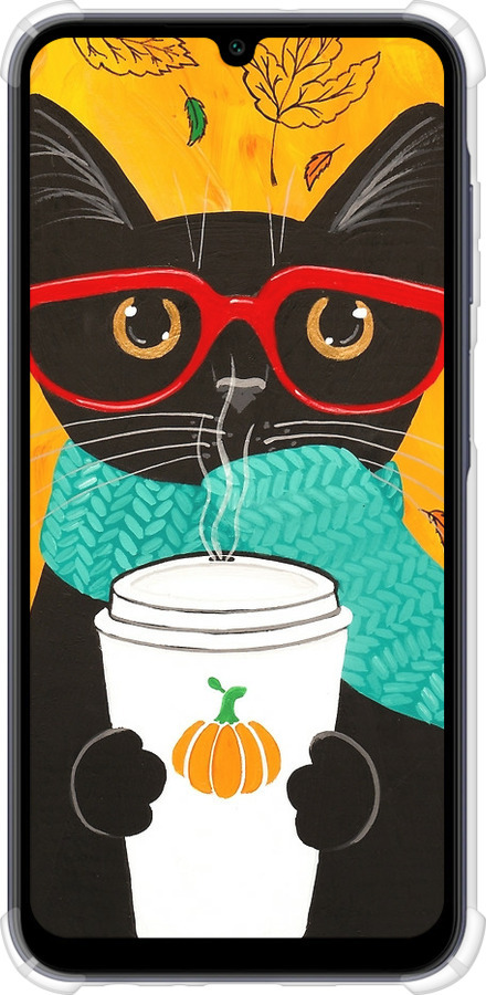 Силикон с усиленными углами чехол Осенний кот для Samsung Galaxy A25 5G - 4026sp-3495 изображение 