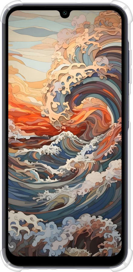 Силикон с усиленными углами чехол Арт волны для Samsung Galaxy A25 5G - 6324sp-3495 изображение 