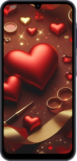 Силиконовый чехол Сердечки v3 для Samsung Galaxy A25 5G - 5833u-3495 изображение 