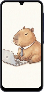 Силиконовый чехол Funny Capybara CEO Working для Samsung Galaxy A25 5G - 6777u-3495 изображение 