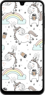 Силіконовий чехол Єдиноріг і кава для Samsung Galaxy A26 - 4661u-3881 изображение 
