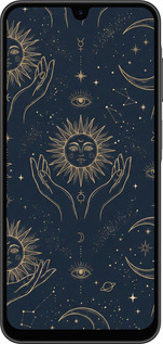 Силиконовый чехол Celestial Harmony: Sun & Moon Gold Mystic Pattern для Samsung Galaxy A26 - 6778u-3881 изображение 