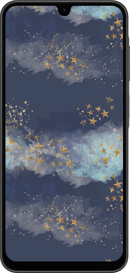 Силиконовый чехол Ночь золотые звезды для Samsung Galaxy A26 - 5421u-3881 изображение 