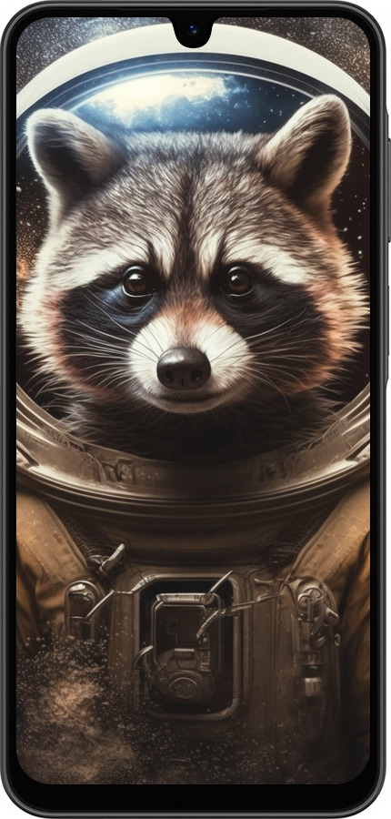 Силиконовый чехол Raccoon austronaut для Samsung Galaxy A26 - 5581u-3881 изображение 