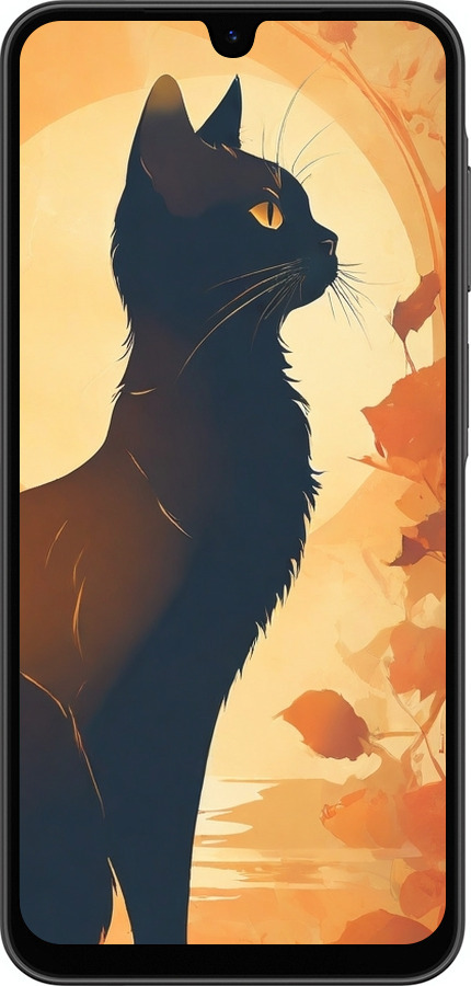 Силиконовый чехол Черная кошка v2 для Samsung Galaxy A26 - 5830u-3881 изображение 