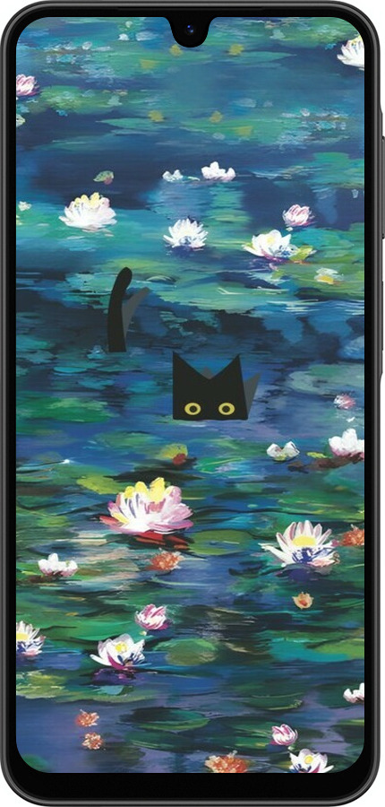 Силиконовый чехол із зображенням водяних лілій та кішок для Samsung Galaxy A26 - 6257u-3881 изображение 