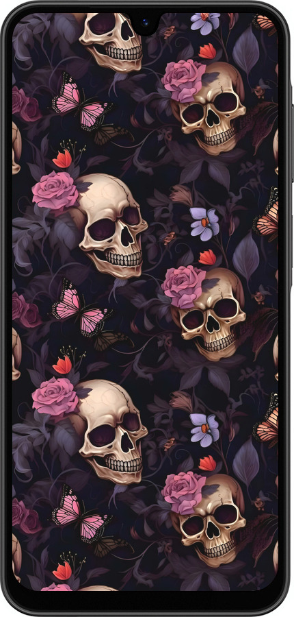 Силіконовий чехол Черепи та троянди для Samsung Galaxy A26 - 6316u-3881 изображение 