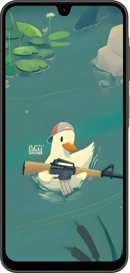 Силиконовый чехол Уточка с автоматом для Samsung Galaxy A26 - 6356u-3881 изображение 