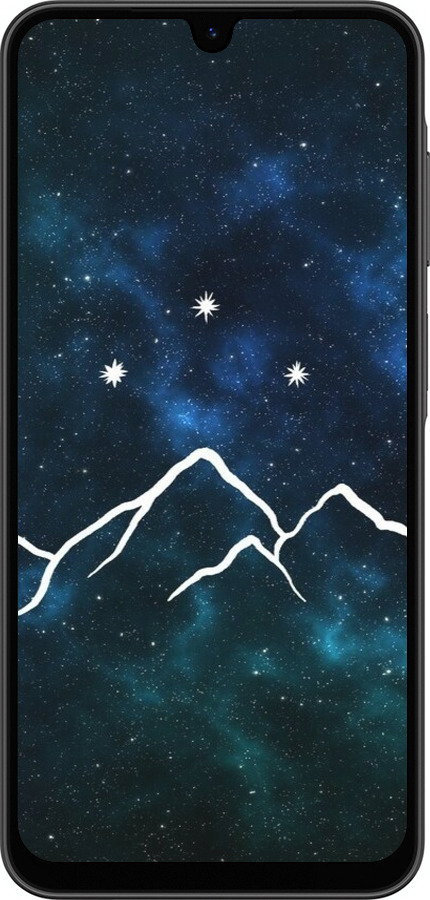 Силиконовый чехол Горы и звезды нарисованы на фоне галактики для Samsung Galaxy A26 - 6490u-3881 изображение 