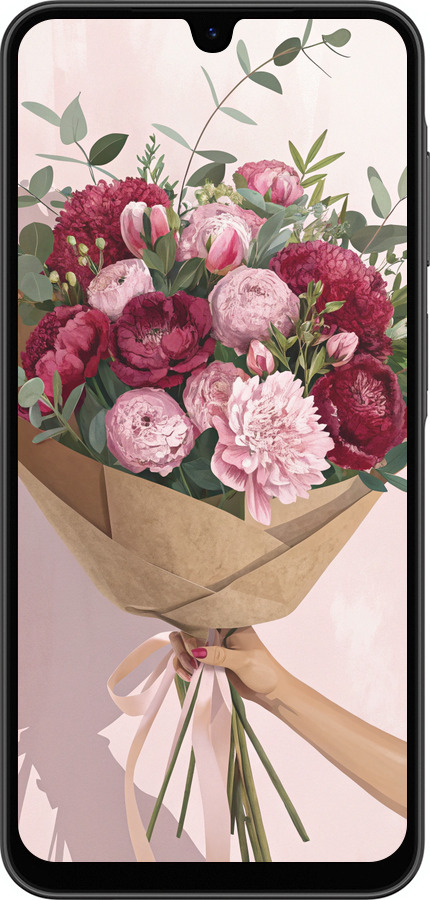 Силіконовий чехол Півонії 1 для Samsung Galaxy A26 - 6705u-3881 изображение 