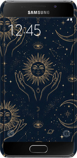 3D пластиковий матовий чехол Celestial Harmony: Sun & Moon Gold Mystic Pattern для Samsung Galaxy A3 (2016) A310F - 6778m-159 изображение 